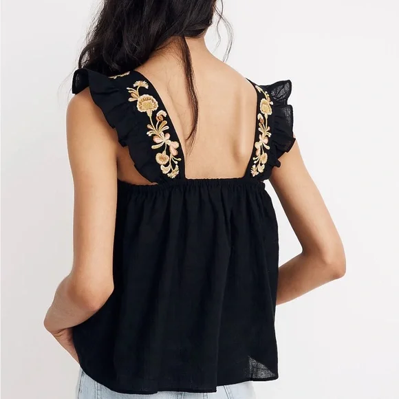 Embroidered-Strap Swing Top - Picture 3 of 7